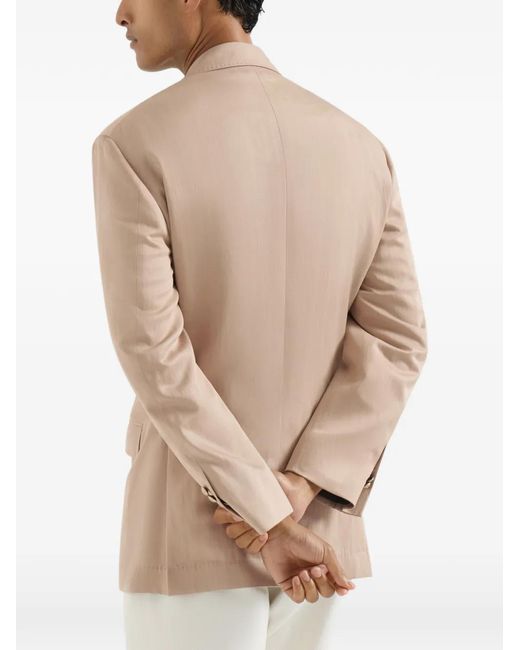 Brunello Cucinelli Natural One-And-A-Half Breasted Tailor Blazer for men