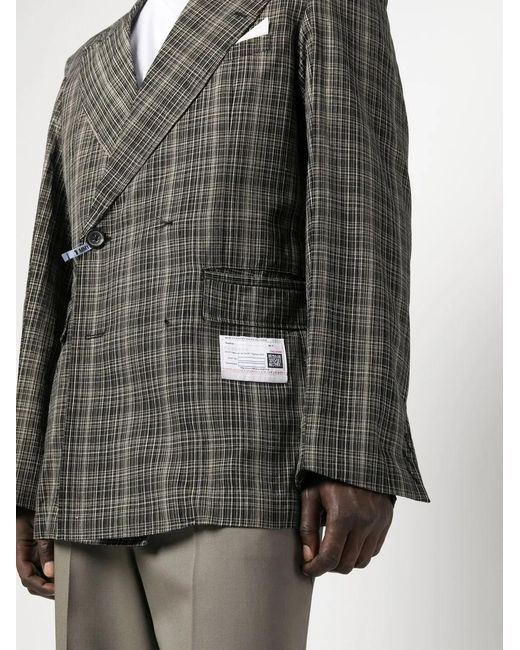 Maison Mihara Yasuhiro Gray Checked-Pattern Blazer for men