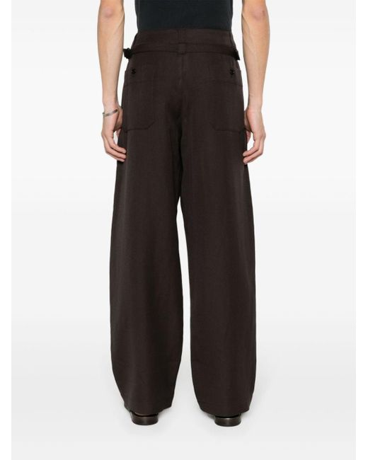 Lemaire Black Maxi Tapered-leg Trousers for men