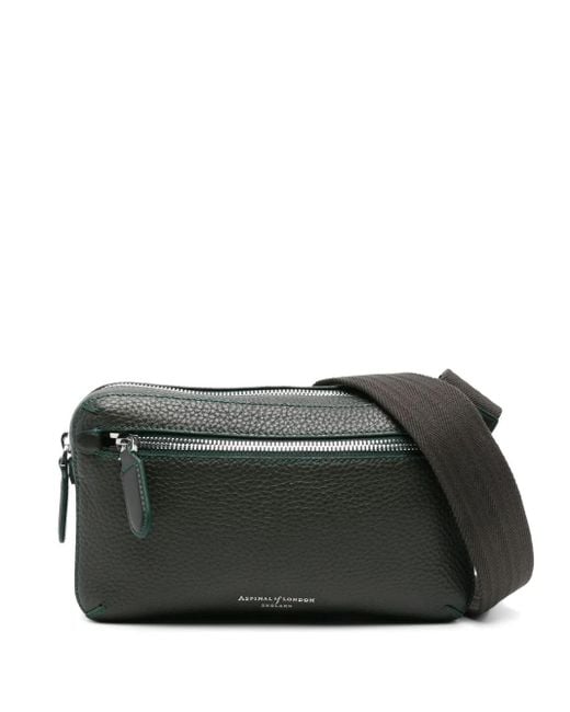 Aspinal Black Reporter Forest Messenger Bags for men