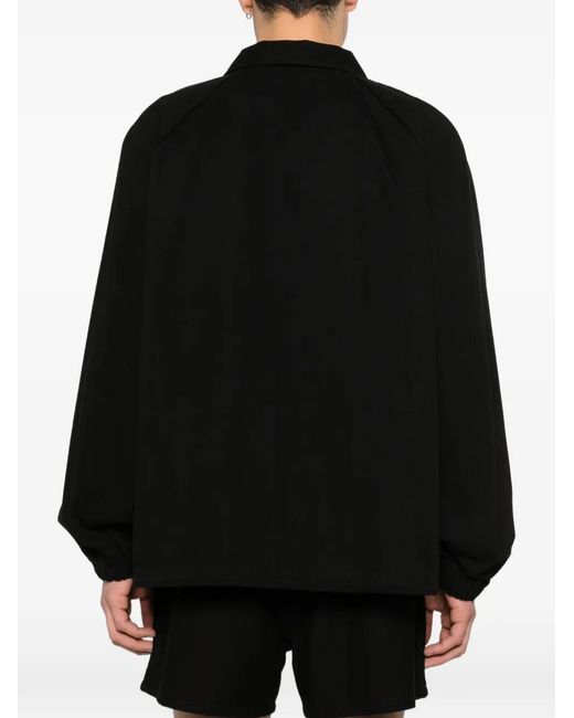 Bode Black Button-Fastening Logo-Embroidery Jacket for men