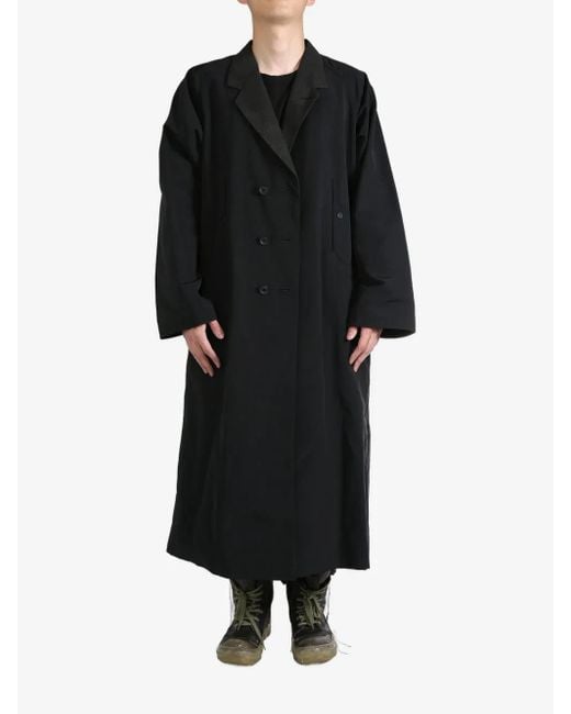 Raglan-sleeve coat Yohji Yamamoto de hombre de color Black