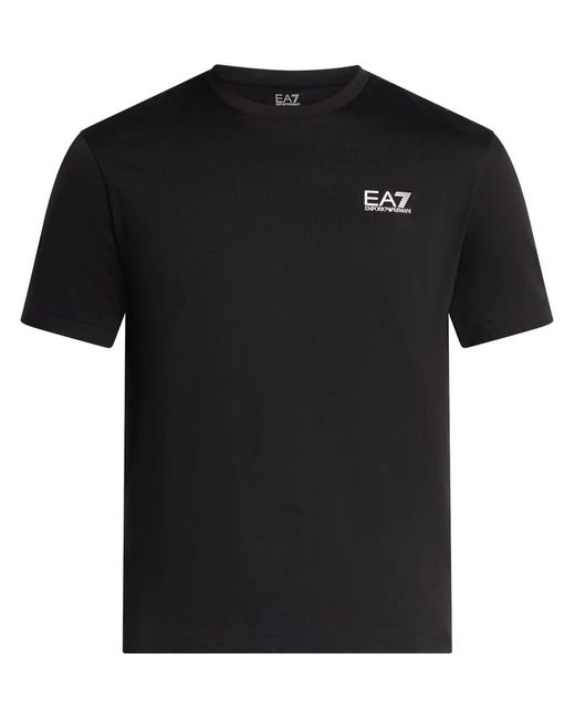 EA7 Black Logo-Print T-Shirt for men