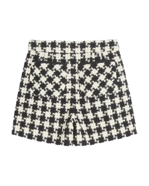 Valentino Garavani Black Damier Light Tweed Shorts