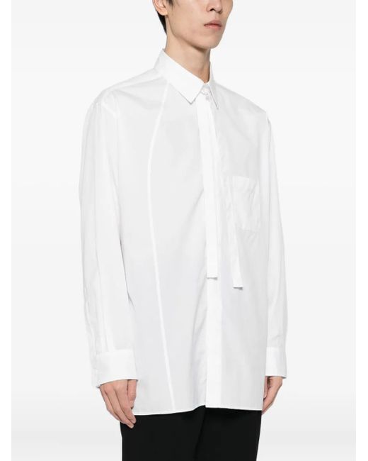 Yohji Yamamoto White 100/2 Broad Switching Shirt for men