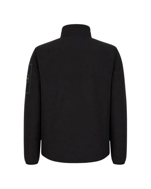 HUGO Black Logo-Patch High-Neck Jacket for men