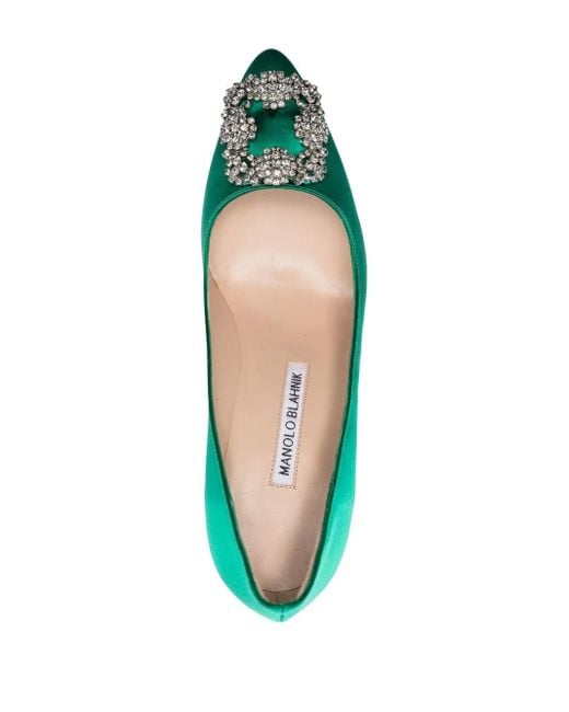 Manolo Blahnik Green 90Mm Hangisi Pumps