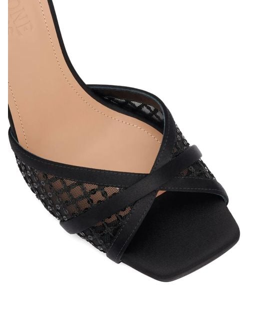 Malone Souliers Black Perla Sequin-Embellished Sandals