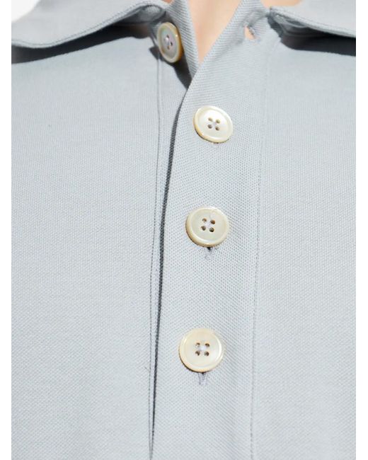 Eleventy Gray Buttoned Polo Shirt for men