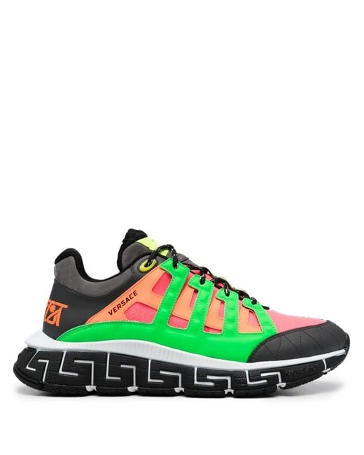 Versace Green Trigreca Suede Sneakers