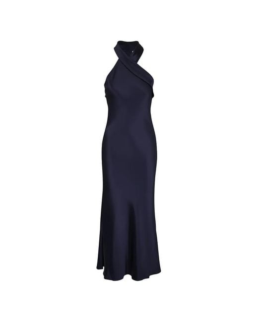 Galvan London Women's Blue Pandora Halterneck Fluid Maxi Dress -  magambanetwork.com