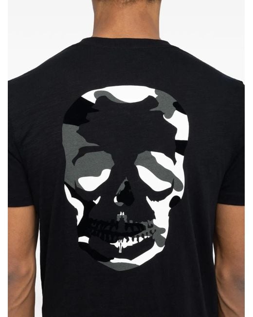 Zadig & Voltaire Black Stockholm Skull-Print T-Shirt for men