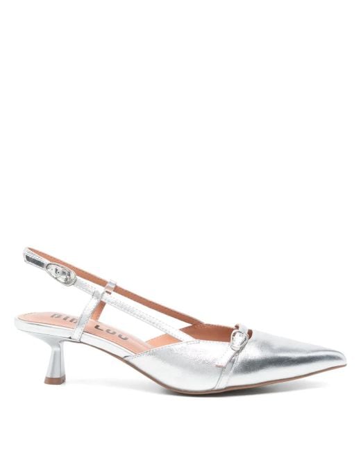 Bibi Lou White 45Mm Patty Slingback Pumps