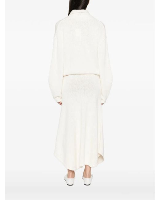 AYA MUSE White Kena Wrap-Style Sweater