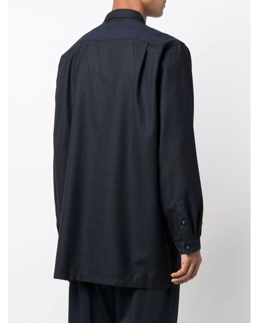 White Mountaineering Blue Oversized Shirt Jacket for men