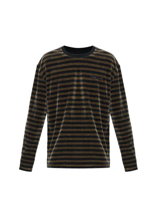 Samsøe & Samsøe Black Striped Long-Sleeved T-Shirt for men