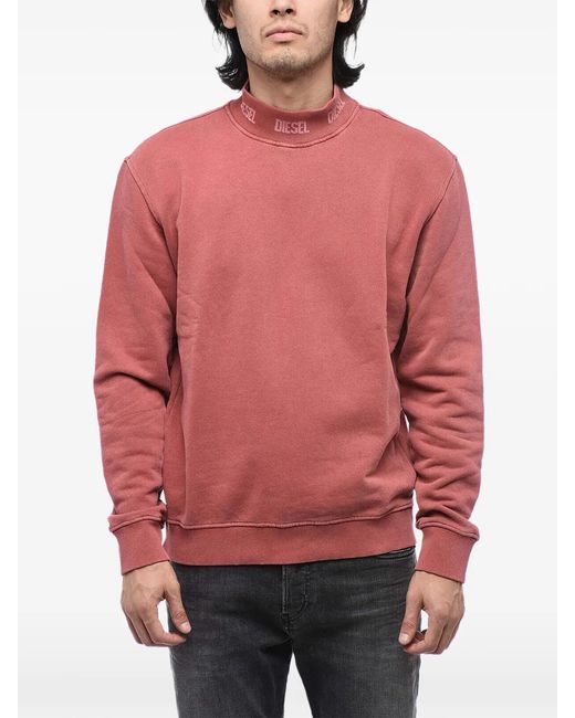 DIESEL Red Mock-Neck Sweatshirt for men