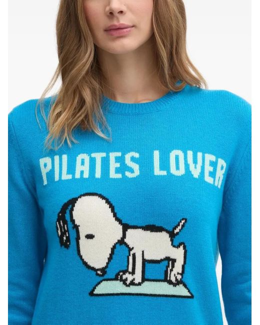 Mc2 Saint Barth Blue Gerippter Pullover mit Snoopy-Print