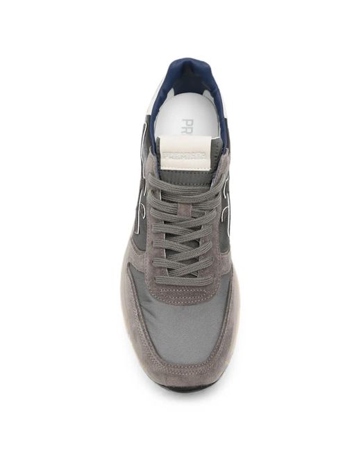 Premiata White Mick Logo-Patch Sneakers for men