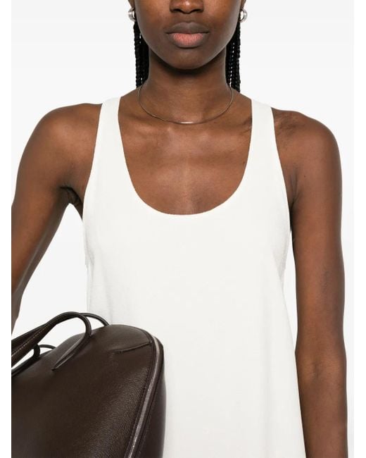 Totême  White Scoop-Neck Sablé Dress Petite
