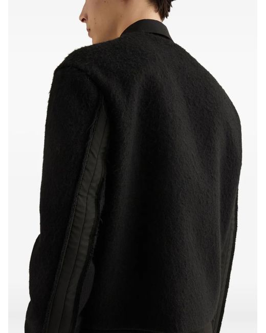 Jil Sander Black Zip-Front Textured Jacket for men