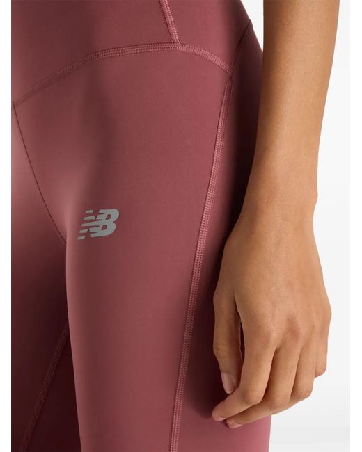 New Balance Red Logo-Print Leggings