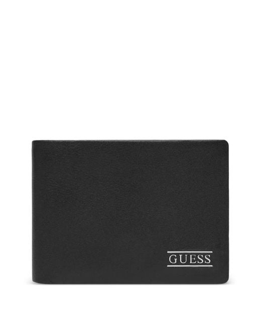 Guess Black Logo-Plaque Wallet for men