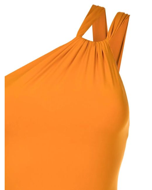 Clube Bossa Orange Draper One-Shoulder Swimsuit