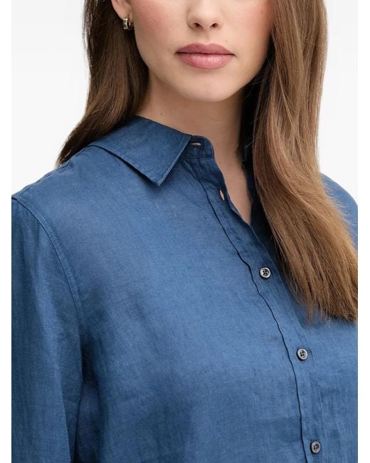 Benetton Blue Button-Up Shirt