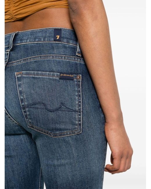 7 For All Mankind Blue Bootcut Wide-leg Jeans