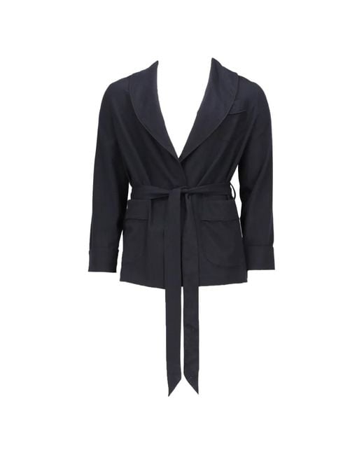 Isaia Black Belted Shawl-Lapel Robe for men
