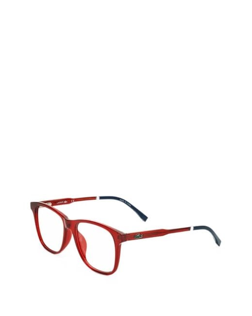 Lacoste White Eckige Brille Mit Logo-Schild