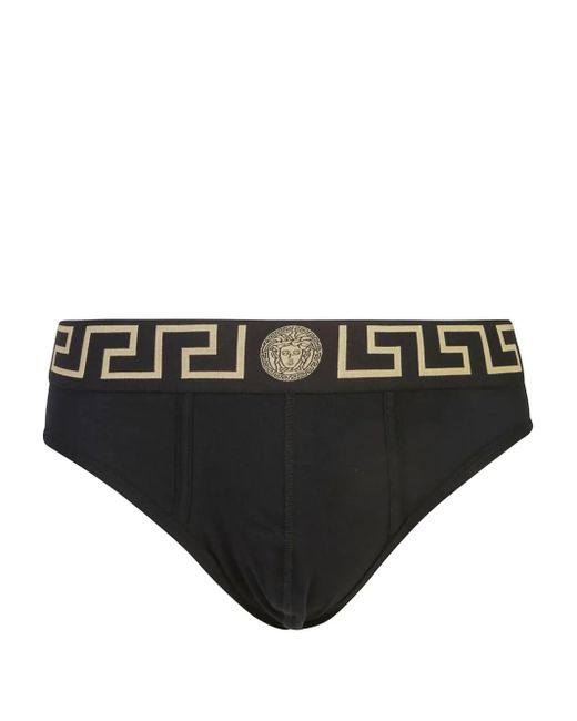 Versace Black Set Of 3 Greca Medusa Briefs for men