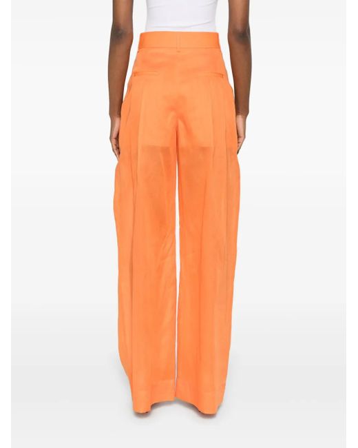 Alberta Ferretti Orange Cotton Maxi Skirt