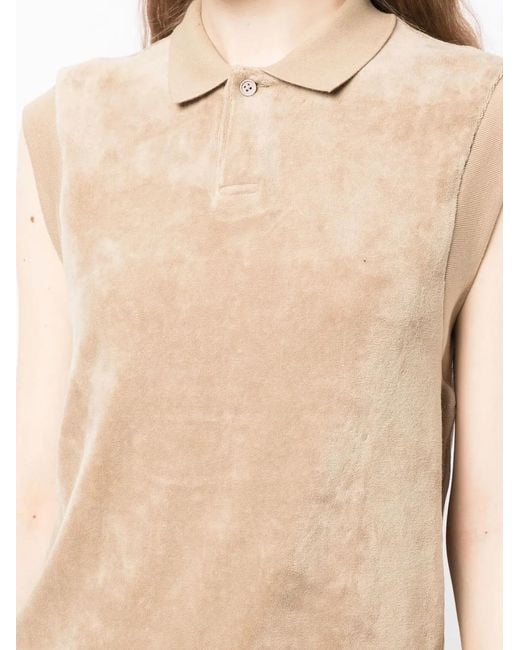 Fear Of God Natural Velour Sleeveless Polo Top