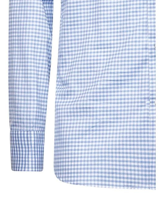 D4.0 Blue Checked Cotton Shirt for men