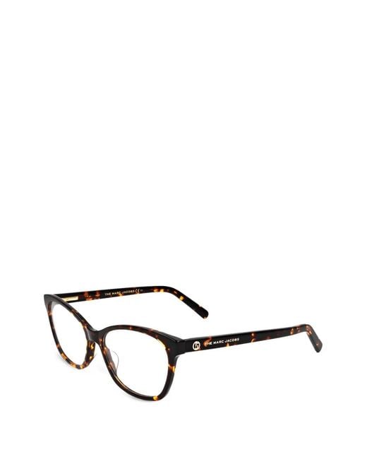 Marc Jacobs White Tortoiseshell-Effect Cat-Eye Glasses