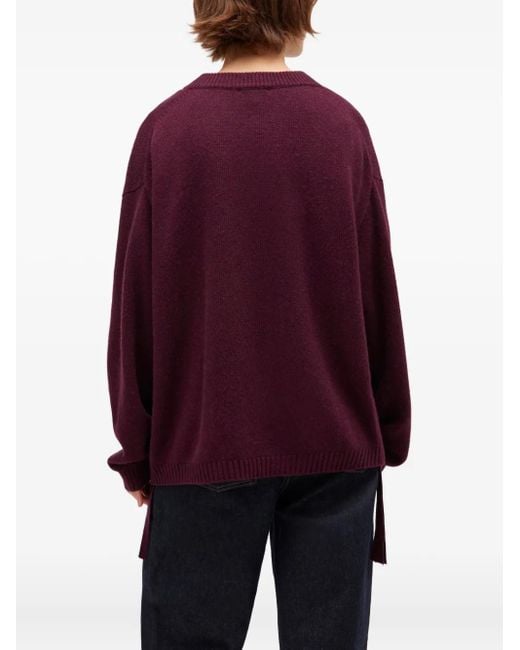 Ganni Purple Drawstring Sweater