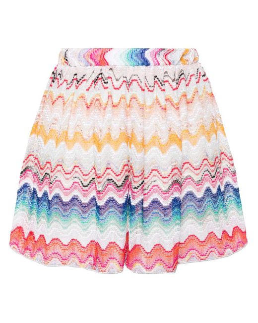 Missoni White Zigzag Pattern Shorts