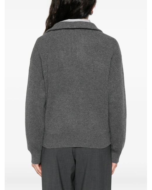 Brunello Cucinelli ジップアップ セーター Gray