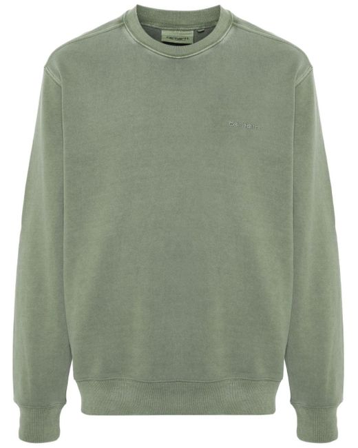 Carhartt Green Logo-embroidered Cotton Sweatshirt for men