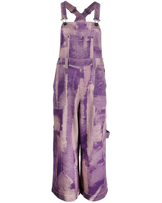 DIESEL Purple Latzhose mit Print