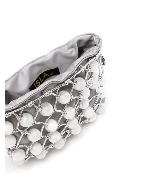 Sac Porté Épaule À Ornements De Perles Isla en coloris White