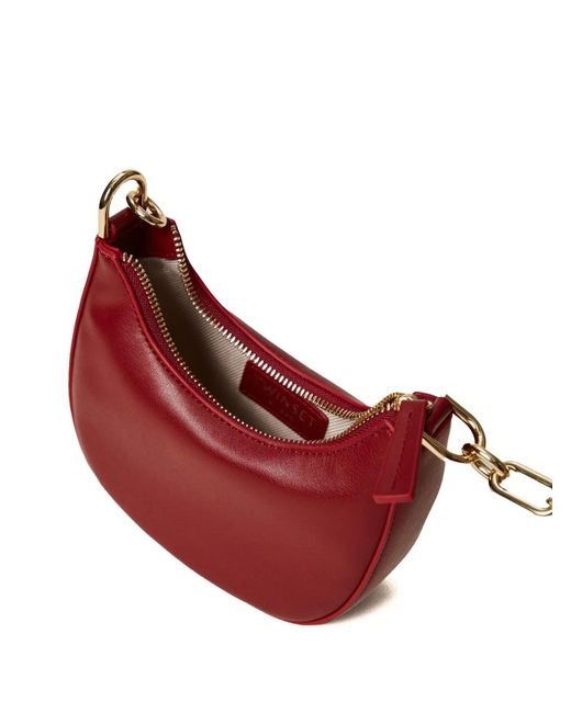 Twinset Red Mini Croissant Tote Bag