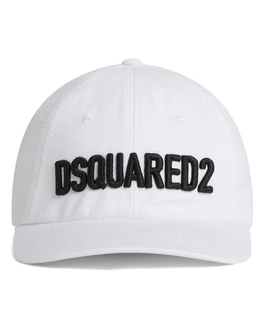 DSquared² White Logo-embroidered Cotton Baseball Cap for men