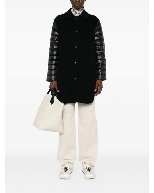 Herno Black Panelled Puffer Coat