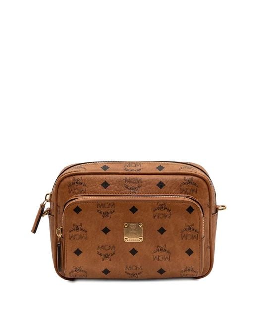 MCM Brown Logo-Print Shoulder Bag for men