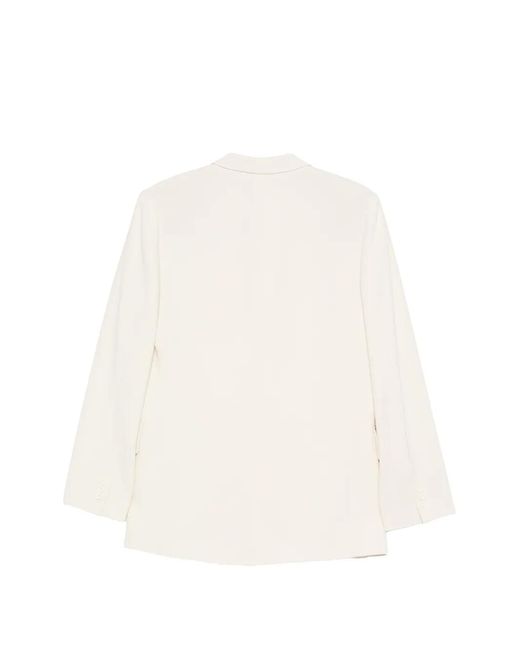 Aspesi White Buttoned Long-Sleeve Blazer