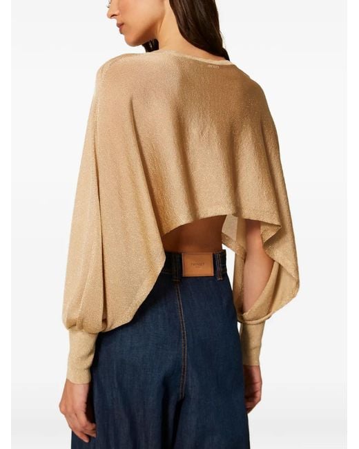 Twinset Natural Lurex Cropped Top