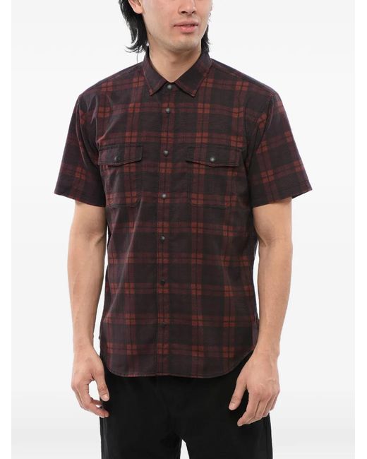 Woolrich Black Check-Pattern Short-Sleeve Shirt for men